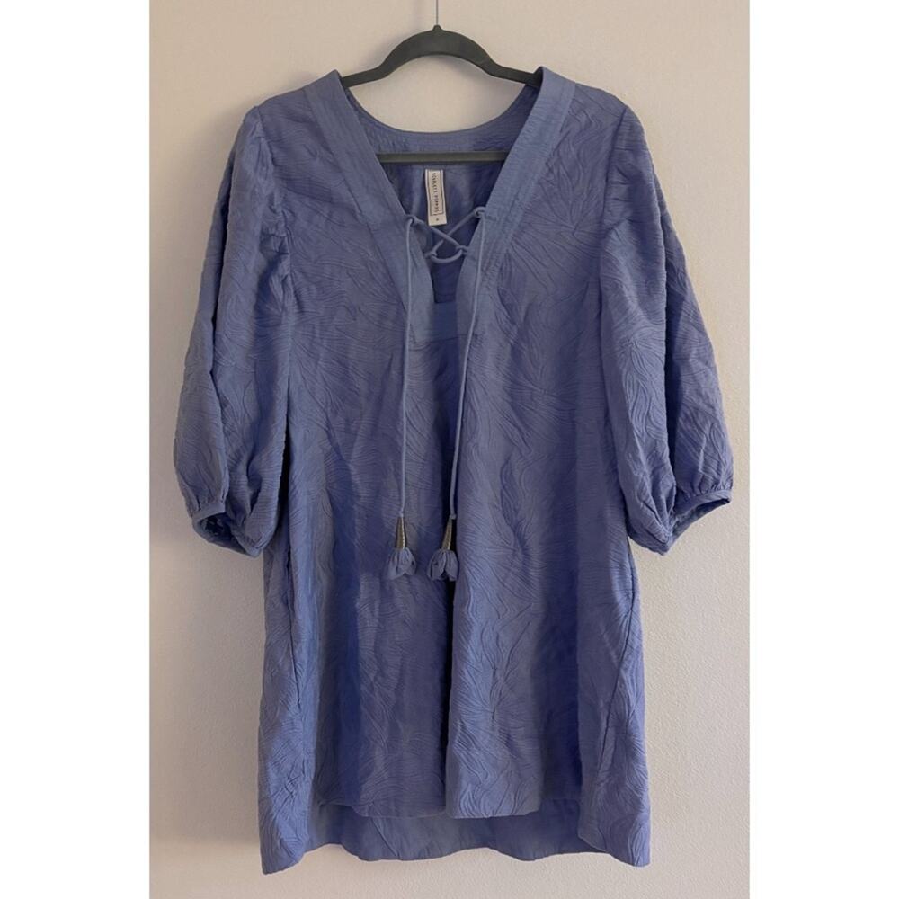Scarlett Poppies Power Flower Perriwinkle Blue Tunic Mini Dress Medium